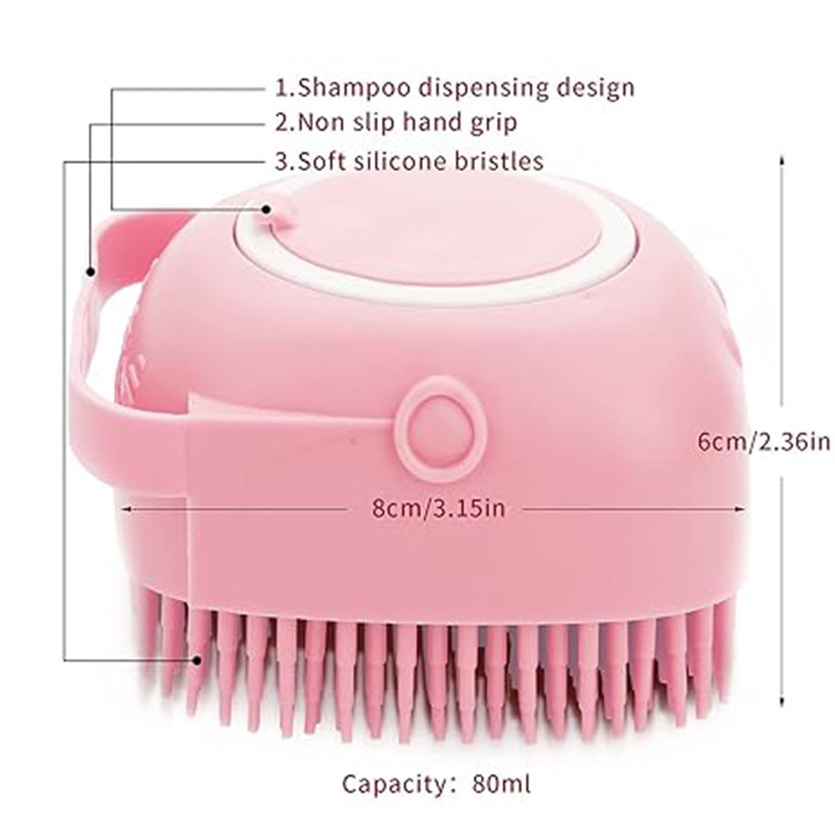 Shampoo Dispensing Dog & Cat Bath Massage Brush