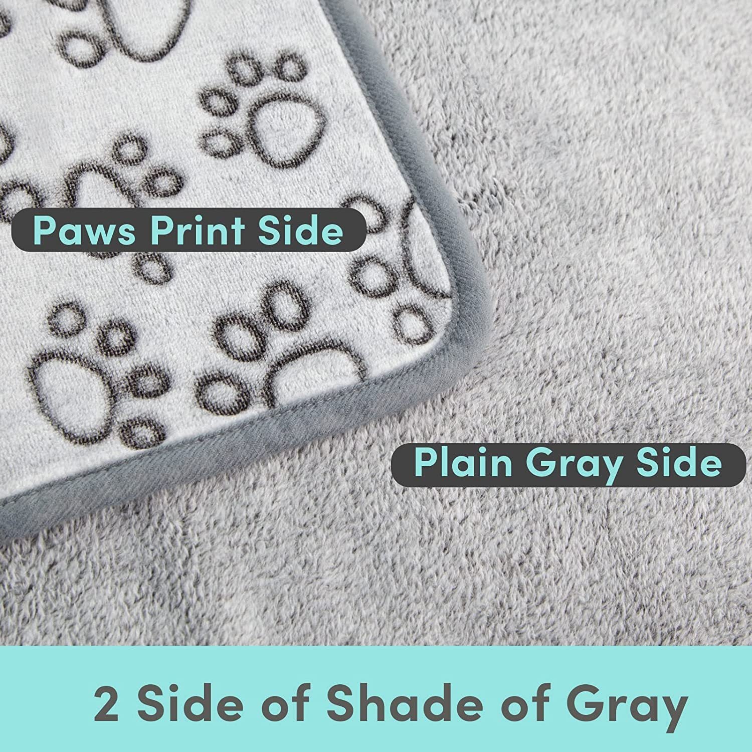 Soft Grey Paw Pet Blanket