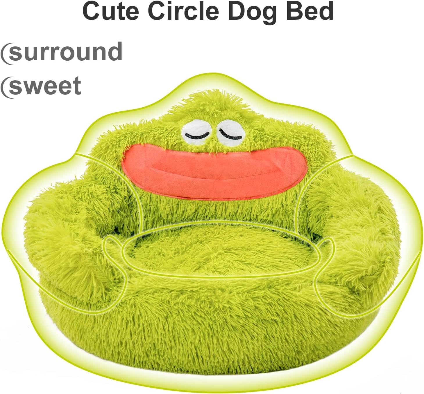 Calming Plush Donut Bed for Cats & Small Dogs