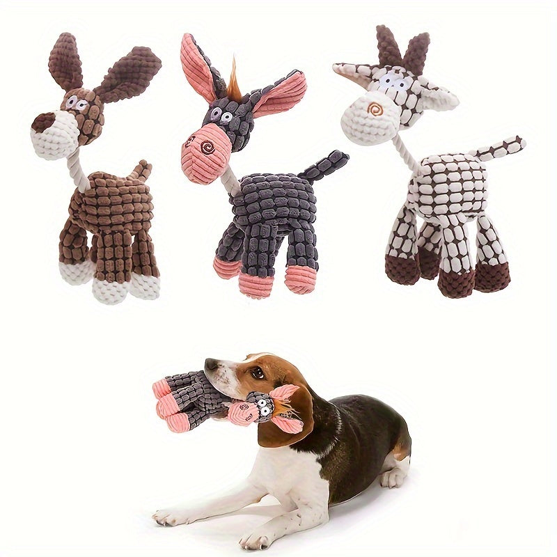 Squeaky Plush Donkey Dog Toy