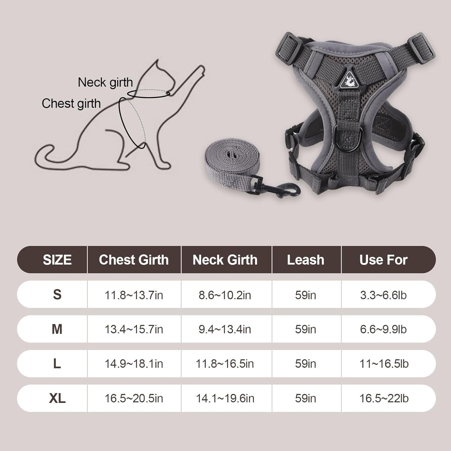 Adjustable Anti-Escape Mesh Cat Harness & Leash Set