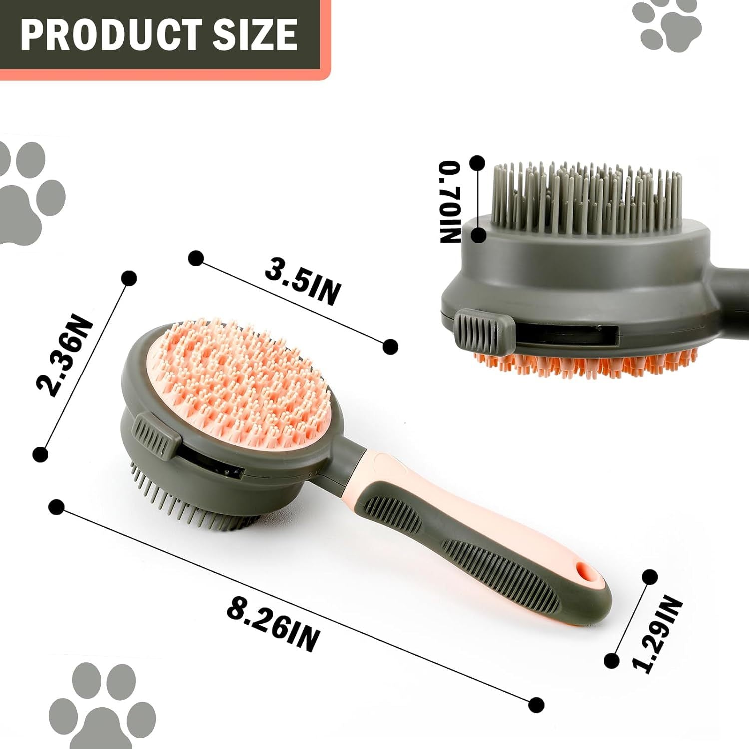 2-in-1 Double-Sided Cat Brush with Release Button