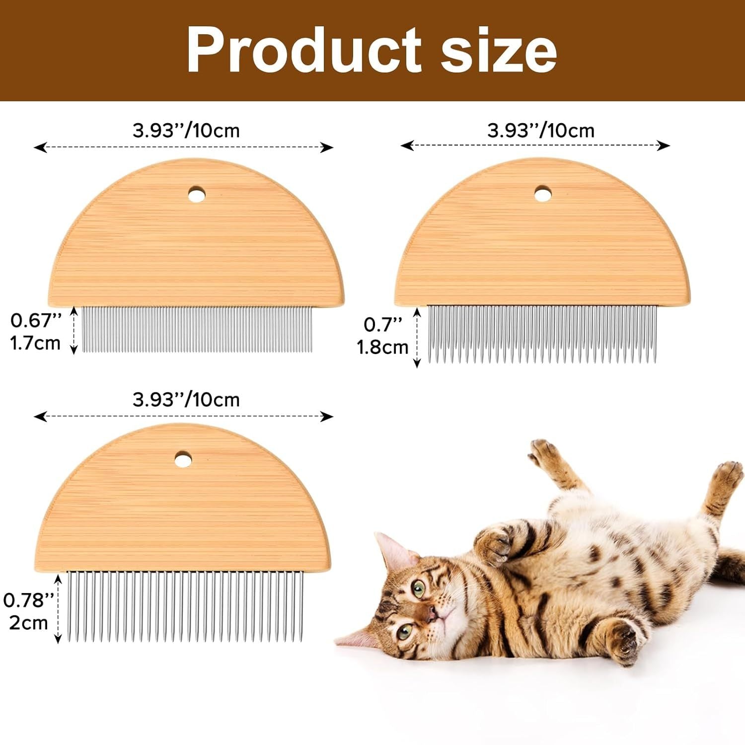 Wooden Flea Comb for Cats and Dogs