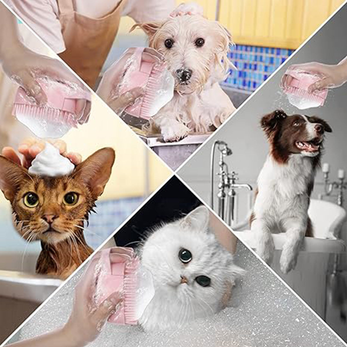 Shampoo Dispensing Dog & Cat Bath Massage Brush