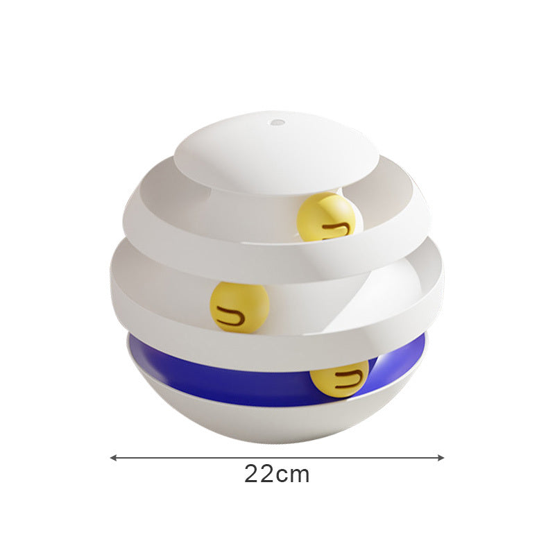 3-Layer Interactive Cat Toy Turntable with Ball