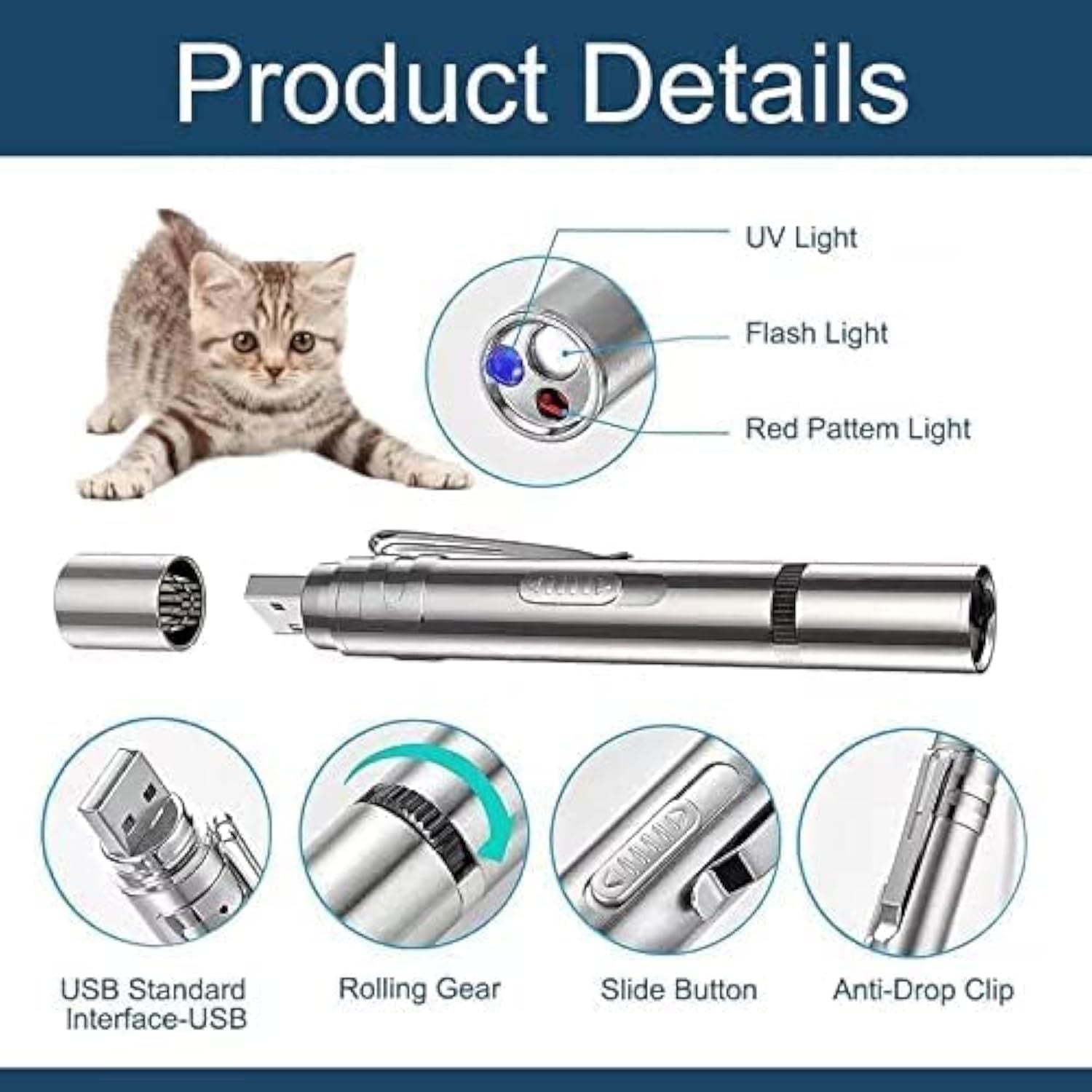 Cat Laser Pointer Interactive Toy for Indoor Cats