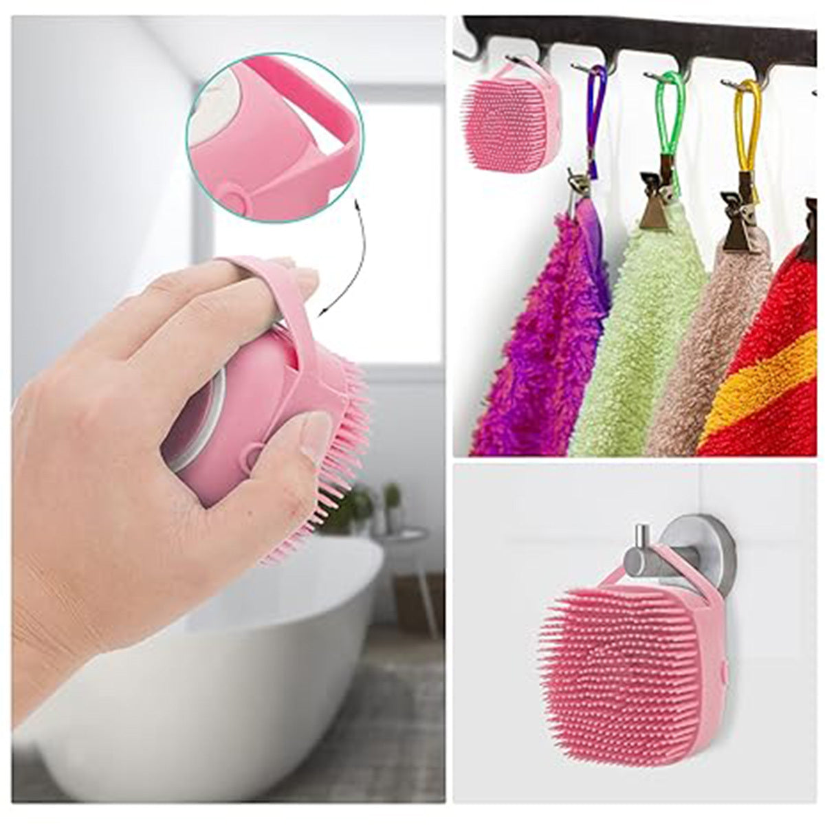 Shampoo Dispensing Dog & Cat Bath Massage Brush