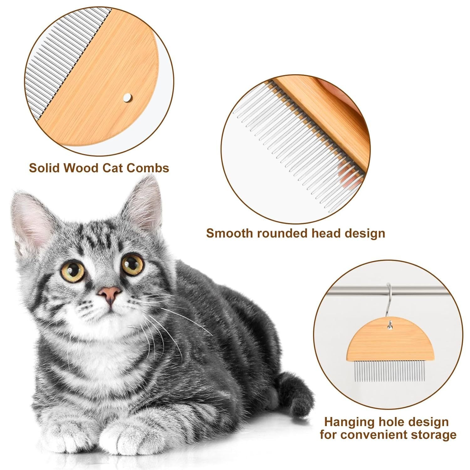 Wooden Flea Comb for Cats and Dogs