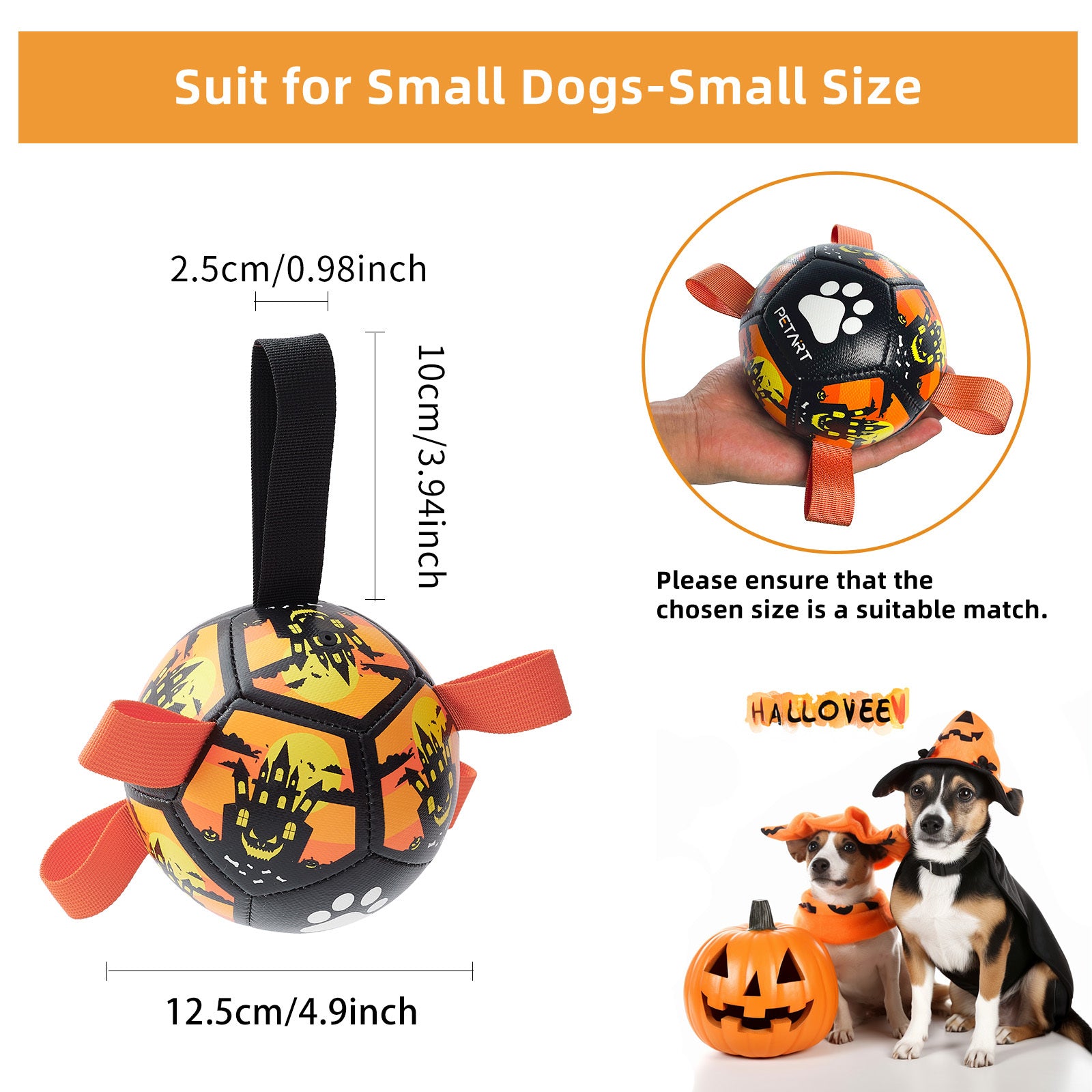 Interactive Dog Soccer Ball with Straps