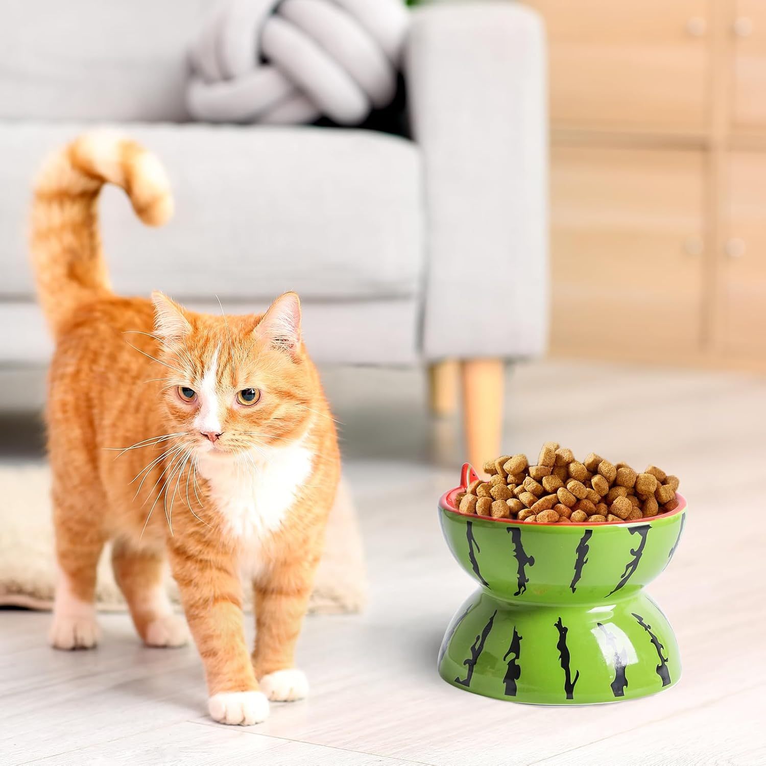 Elevated Ceramic Cat Bowl