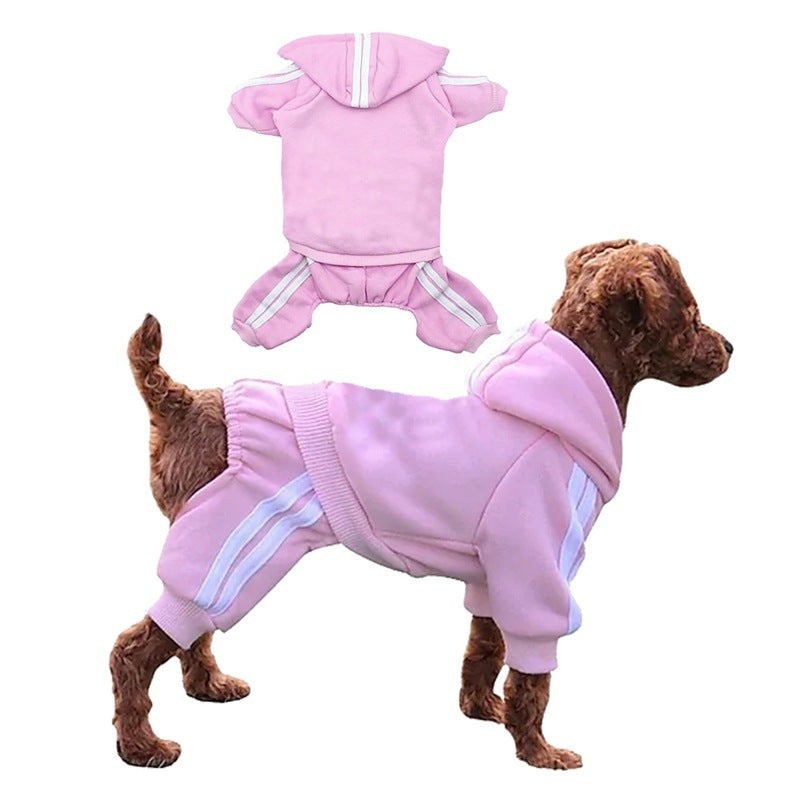 Striped Hooded Casual Pet Dog Hoodie