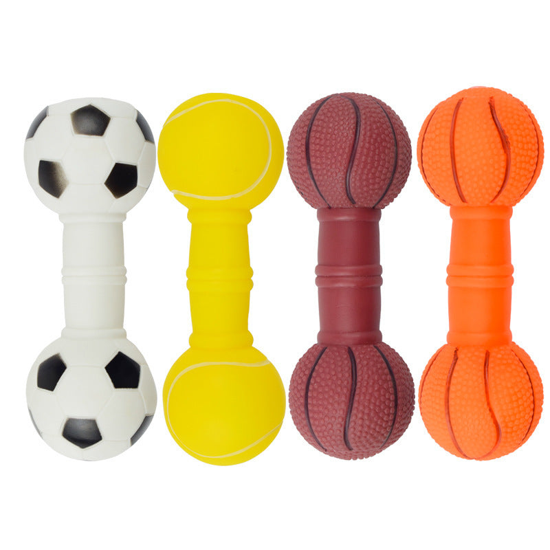 Dog Toys - Football Dumbbell Shaped Squeaky Chew Toy