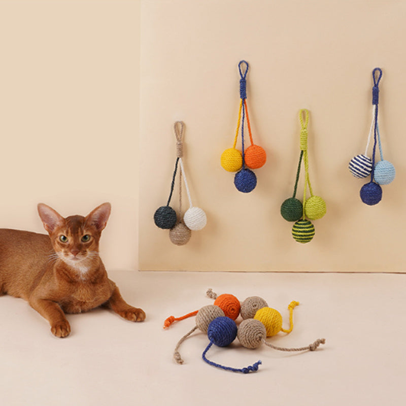 Cat Teaser Stick with Bite-Resistant Catnip Ball Set