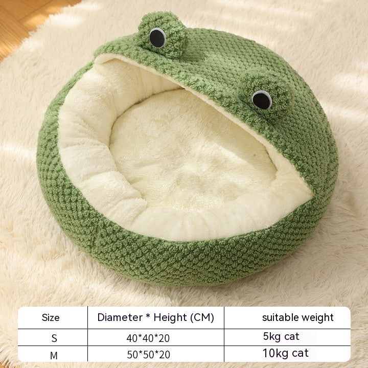 Little Frog Warm Plush Pet Bed