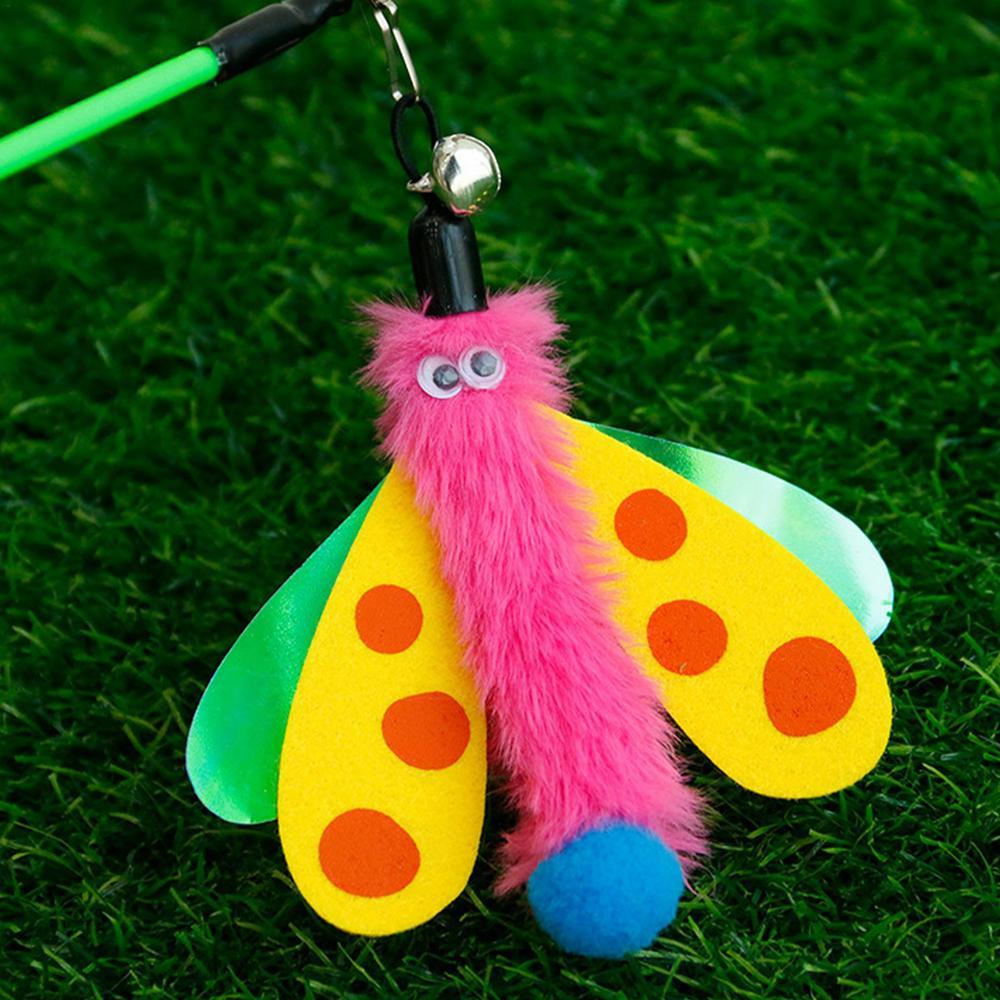 Dragonfly Cat Wand Toy with Bell