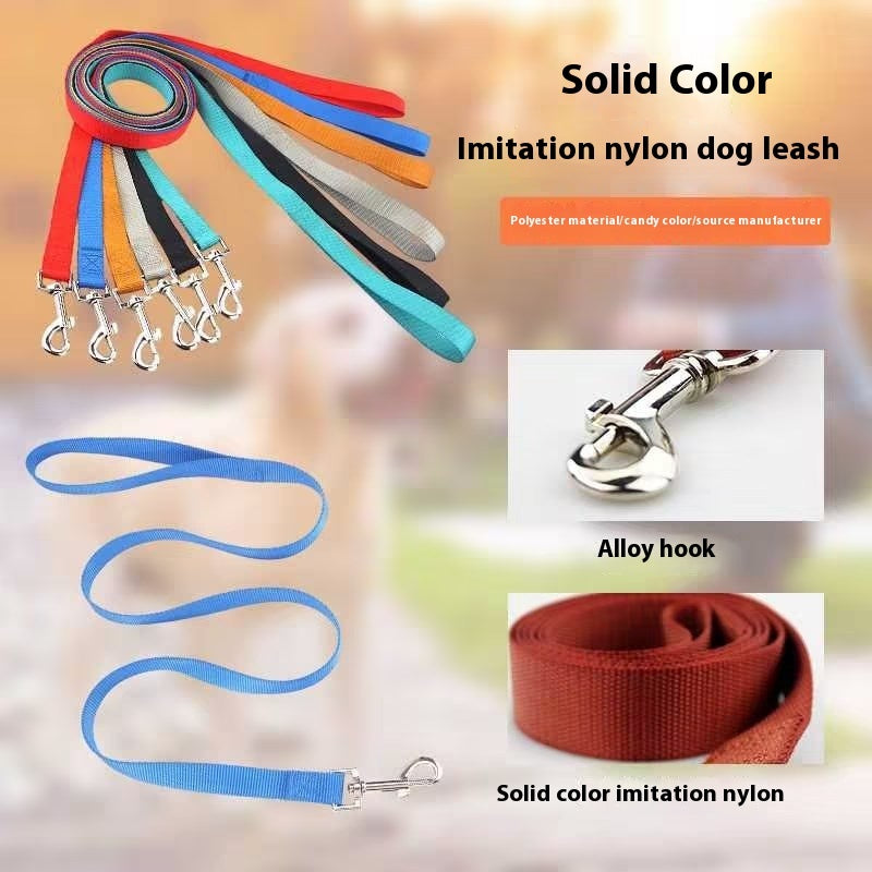 Solid Color Nylon Dog Leash