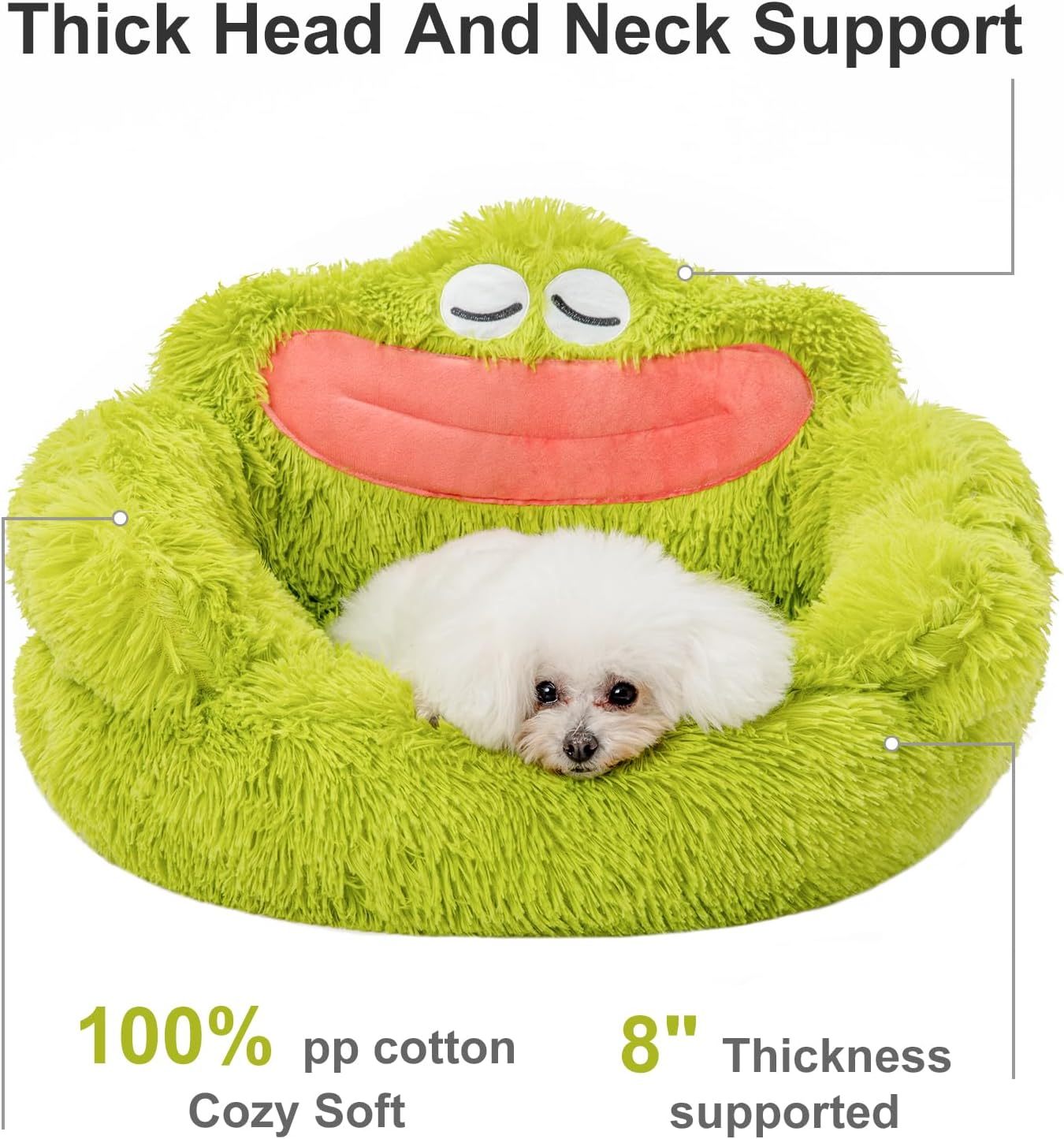 Calming Plush Donut Bed for Cats & Small Dogs